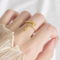 Bague ajustable vintage en cuivre avec dragon chinois et accent en strass, taille unique, cadeau idéal