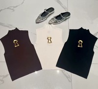 Pull sexy ajouré à col montant asymétrique pour femme, collection automne 2025, t-shirt chaud à manches longues de couleur unie