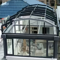 Serre de villa polygone moderne de conception européenne et américaine Verre feuilleté résistant à la chaleur Ouverture/fermeture pliable Solarium