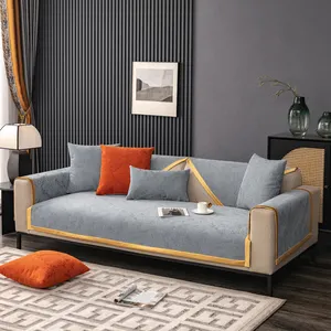 Modern stil yüksek kaliteli kaymaz l şekilli jakarlı örgü kanepe kılıfı kanepe yastığı örtüsü oturma odası için