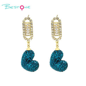 Nouveau gros saint valentin cadeau 925 argent aiguille bleu goutte coeur boucles d'oreilles pour les femmes prêt à expédier - Product Image 4