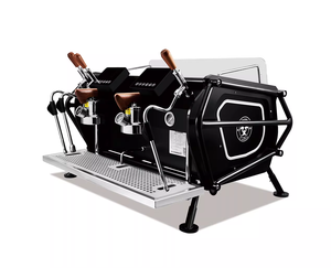 Máquina de espresso comercial de doble cabezal y de un solo cabezal, estilo motocicleta, con calderas dobles para espumar leche. - Product Image 4