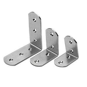 Soportes en L Triangulares de Acero Sólido de Alta Resistencia, Personalizados, con Acabado Cepillado, para Muebles, 2mm de Grosor, Orificio de 6mm - Product Image 2