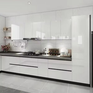Glossy Luxury Designs Cheap Pvc Drop Shipping Replacement High Gloss White Door Complete Set Modern Kitchen Furniture - Product Image 2