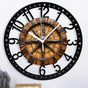 <span class=keywords><strong>Orologio</strong></span> da <span class=keywords><strong>Parete</strong></span> in Ferro da 25cm Ispirato allo Stile Steampunk con Ingranaggi <span class=keywords><strong>a</strong></span> <span class=keywords><strong>Vista</strong></span> e Dettagli con Rivetti - Product Image 3
