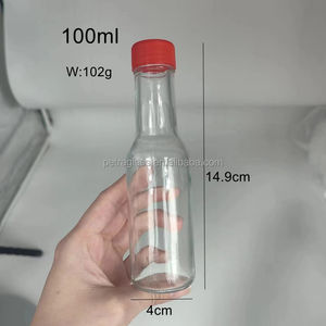 100ml 150ml 250ml Bouteille de sauce piquante vide bon marché pour épices et piment de table en verre pour salade BBQ avec bouchon étanche et films rétractables - Product Image 1
