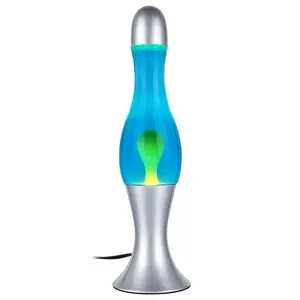 Nuovo arrivo lampada a cera di vetro bottiglia Base in alluminio luce notturna liquido trasparente Mini lampada da tavolo a razzo lampada Lava personalizzata