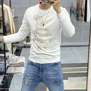 <span class=keywords><strong>Felpa</strong></span> da Uomo Firmata di Alta Qualità Autunnale di <span class=keywords><strong>Tendenza</strong></span> con Strass a Caldo Maglione Girocollo Personalizzato - Product Image 5