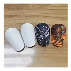 8*5 cm super mini plastic white shin guard customized small size durable sublimation soccer football leg protective shinguard