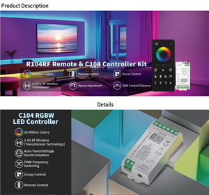 Công nghiệp-phong cách đa khu dải ánh sáng điều khiển 2.4 Gam RF từ xa + Wifi LED cho DC12-24V không dây hoạt động - Product Image 6