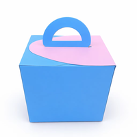 Boîte à gâteau portable pastel avec poignée 11*9*10cm, mini-boîte à dessert en carton blanc, emballage mignon pour macarons et pâtisseries à emporter