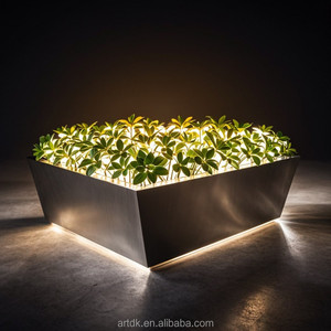 58 <span class=keywords><strong>Vasi</strong></span> per Fiori in Acciaio Inox di Forma Personalizzata con Luce LED per Decorazione di Hotel, Giardini e Strade, Paesaggistica Commerciale - Product Image 1