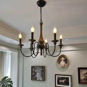 Modern Simple Iron Chandelier Led Light E27 Multi Head Round Pendant Lamp For Restaurant Bar Kitchen Lighting - Product Image 2