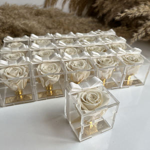 Enchanted <span class=keywords><strong>Eternity</strong></span> Infinity Forever Eternal Rose Caja de acrílico de una sola rosa preservada Favor DE BODA Rosa preservada en caja de acrílico - Product Image 2