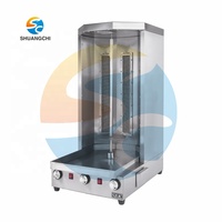 Machine commerciale de Shawarma de cuisine 3 brûleurs Machine rotative de Kebab de gril de gyroscope de poulet automatique pour l'usage de restaurant