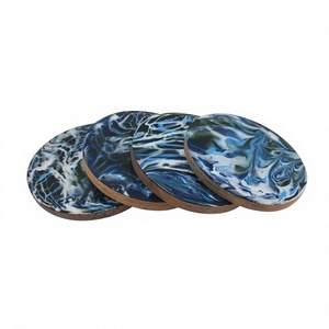 Classic Eco-Friendly Round Mango Wood & Tree Bark <b>Coasters</b> <b>for</b> Tea Coffee Wine Handicrafts Kitchen Table Decoration Accessories - Product Image 1