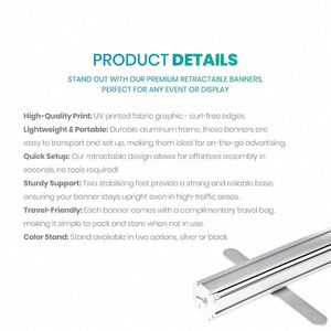 Bannière rétractable en aluminium pour plan de table de mariage, panneau de bienvenue de mariage, décoration minimaliste, présentoir pop-up pour boutique - Product Image 3