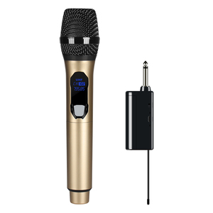 Microfono Wireless Ricaricabile E1 Plug&Play per Registrazione <span class=keywords><strong>Karaoke</strong></span>, Feste, Casa, KTV, DJ, Riunioni, Scuola, VHF 2 Canali, Microfono Portatile - Product Image 1