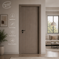 Porte en WPC stratifié PVC thermoformé, étanche, anti-déformation, à joint étanche, avec grain de bois personnalisé, pour usage résidentiel et ingénierie