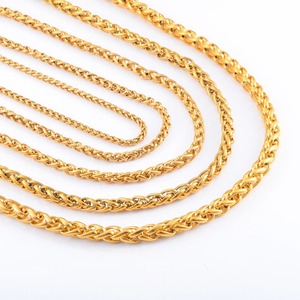Collier long classique en acier inoxydable, chaîne maille épi, plaqué or, pour hommes et femmes, accessoires de bijouterie, collier ras du cou - Product Image 4