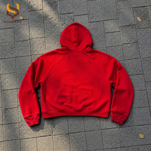 Sweat à capuche zippé pour homme, 100% coton épais, avec logo imprimé personnalisé, effet soleil délavé, broderie 3D, délavé à l'acide et vieilli - Product Image 2