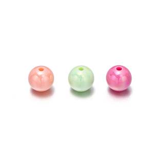 Acrylic <b>Beads</b> Round Mixed Color For Jewelry Making 8mm Environmental Friendly Loose <b>Beads</b> Part Number AC2196 - Product Image 4