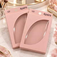Boîte d'emballage en papier pour cils artificiels avec fenêtre, personnalisable en gros, pour marque de maquillage