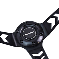 Tiypeor 350mm Profond Plat Dérive Sport Volant Couture Cuir Racing Volant Personnalisé