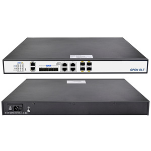 Dispositivo de Red de Fibra Óptica de Alta Velocidad GPON OLT de 4 Puertos con Enlace Ascendente de 10 Gigabits, Procesamiento a Velocidad de Cable, Relación de División 1:128, Ranura SFP 10GE - Product Image 2