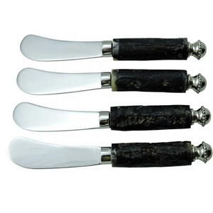 Couteau à beurre multifonctionnel en corne naturelle avec manche en acier inoxydable, couteau à fromage écologique, ensemble de couverts, accessoires de cuisine Star - Product Image 4