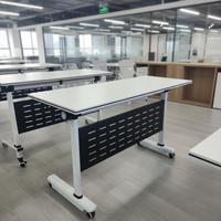 Table de réunion, de formation et d'étude de style moderne, convertible, pliable, avec roulettes