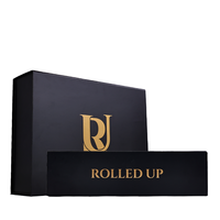 Boîte Cadeau Rigide Pliable Magnétique de Luxe Grand Format Recyclable Noire Classique pour Présentation, Embossage et Emballage