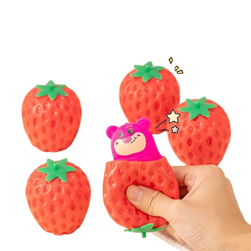 2024 yeni yenilik Fidget Pop Up sıkmak oyuncak Kawaii sevimli çilek ayı Mochi Squishy oyuncaklar Girs Boys noel doğum günü hediyesi