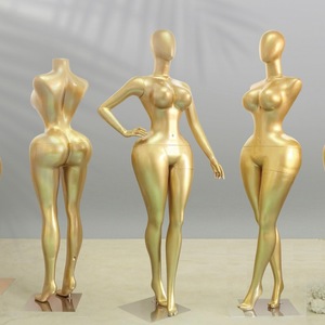 <span class=keywords><strong>Mannequin</strong></span> féminin <span class=keywords><strong>grande</strong></span> <span class=keywords><strong>taille</strong></span> BBL aux courbes généreuses, <span class=keywords><strong>taille</strong></span> dorée, poitrine et fessiers volumineux, en FRP pour présentation - Product Image 1