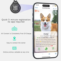 Luxuriöse Maßgefertigte Haustier-ID-Anhänger Kleine Größe Anti-Verlust QR-Code RFID-Tracking Solides Muster Langlebiges Metall Kunststoff Leuchtend für Hunde Katzen