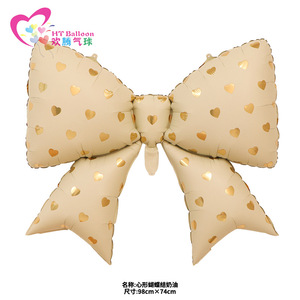 Heart Shaped <b>Bow</b> Aluminum Foil Balloons 98cm X 74cm For Birthday Party Decorations - Product Image 2