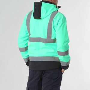 Chaqueta de seguridad de poliéster con flash LED impermeable reflectante de alta visibilidad ANSI Clase 1 para hombres de alta calidad para trabajos de construcción de invierno - Product Image 6