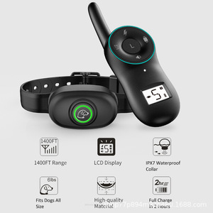 Collier de dressage pour chien rechargeable, étanche, portée 1400 pieds, pour toutes tailles de chiens, avec écran LCD et mode vibration - Product Image 2