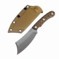 Couteau fixe de camping DIY OEM haute dureté 8Cr13MoV avec manche en fibre G10, outil multifonctionnel antidérapant pour l'alpinisme et le sauvetage EDC