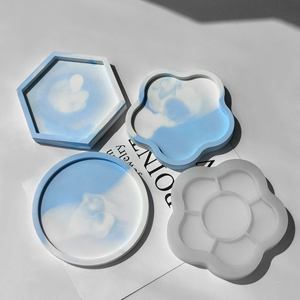 Moldes de Silicone DIY Hexagonais, Redondos e Ovais para Gesso, Forma para Coração e Flor em Concreto e Cimento, Base de Copo e Porta-Copos, Moldes de Resina Epóxi - Product Image 3