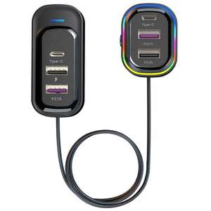 Chargeur de voiture 6 ports 66W USB Chargeur de voiture Port Charge rapide Chargeur de voiture Adaptateur Flush Fit Compatible - Product Image 1