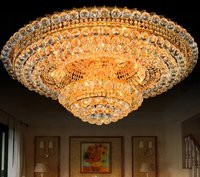 JYLIGHTING vente en gros de plafonnier en cristal de haute qualité plafonnier rond en cristal doré pour chambre d'hôtel de luxe