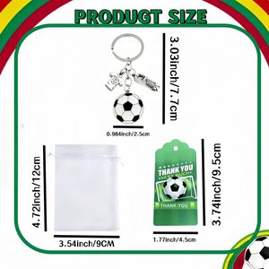 Custom LOGO Metal Football Keychain Set with Gift Card and Bag for Sport <b>Keyring</b> Men Women Soccer Lovers Football Players Fans - Product Image 2