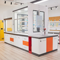 Table de travail en métal pour laboratoire avec armoire murale pour hôpital et école