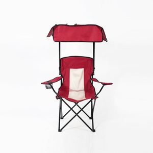 Foldable Lightweight Camping Chair with Metal Frame and Sun Shade - Product Image 3