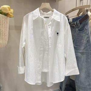 Ingrosso primavera e autunno da <span class=keywords><strong>donna</strong></span> in puro cotone nuovo ampio Casual camicia ricamata <span class=keywords><strong>abbigliamento</strong></span> da <span class=keywords><strong>donna</strong></span> - Product Image 4
