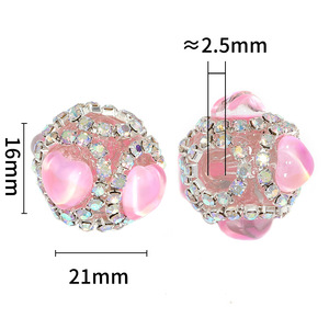 Cadena de corazón de lujo bola Diy hecha a mano teléfono móvil cadena llavero pluma suelta cuentas pesadas Accesorios - Product Image 3