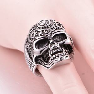 Anillos con Cabeza de Calavera para Hombre, Acero Inoxidable 316L, Sin Níquel ni Plomo, Precio al por Mayor, Accesorios Personalizados de Fábrica, Estilo Punk - Product Image 1