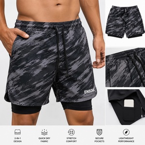 Pantalones Cortos Deportivos para Hombre, Ecológicos, de Secado Rápido, Transpirables, Elásticos, de Cintura Media, con Logotipo Personalizado, para Entrenamiento Deportivo, Diseño Sólido - Product Image 1