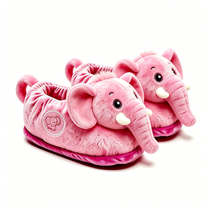Pantuflas de elefante de peluche, Pantuflas de animales para mujer, Pantuflas de elefante 3D, Pantuflas de elefante suaves, Pantuflas de animales novedosas - Product Image 1